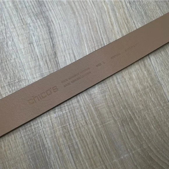 CHICOS real leather crocodile pattern belt brown tan - Picture 5 of 11